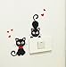 Removable Switch Sticker, 5 Pcs Cute Cartoon Black Cats Wall Sticker, Light Switch Decor Decals, Family DIY Decor Art Car Stickers Home Decor Wall Art for Kids Living Room Office Decoration