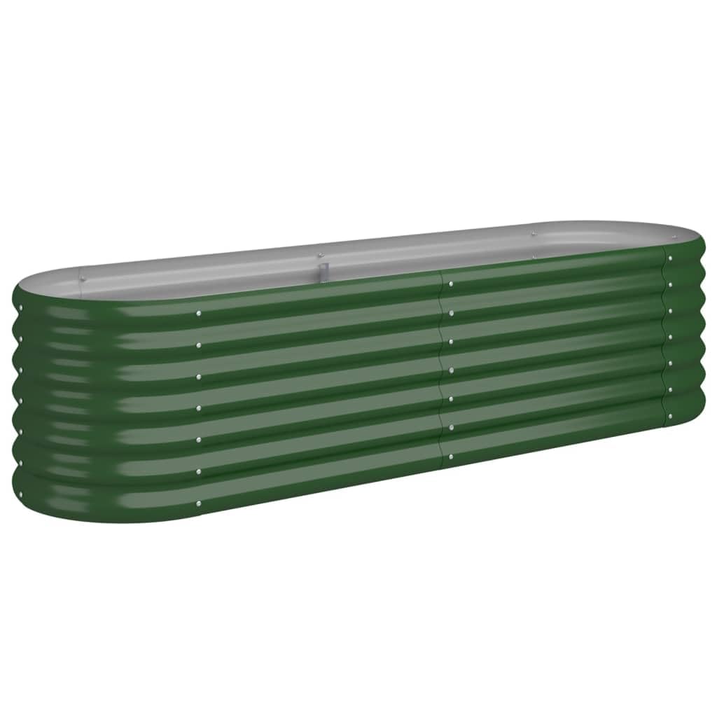 vidaXL Galvanised Steel Raised Garden Bed - Green - 36 x 152 x 40cm