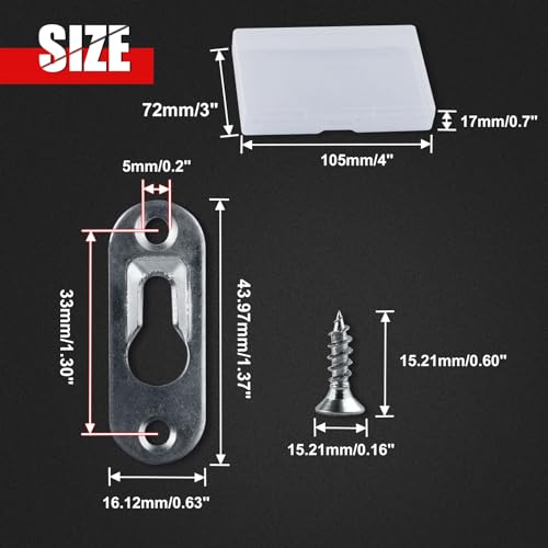 Image of 30 Pieces Single Keyhole Hangers with 70 Pieces Screws Metal Keyhole Hanging Fasteners Metal Keyhole Hanging Plates Hanging Brackets Picture Hanging Hardware for Mirror Picture Frame Cabinet