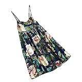 Trägerkleid Damen Leinen Leinenkleid Ärmellose Sommer Sommerkleid Damen Leinenkleider Baumwolle Leinen Blusenkleid Freizeitkleid Strandkleider Boho Kleid A-Linie Kleid Hemdblusenkleid