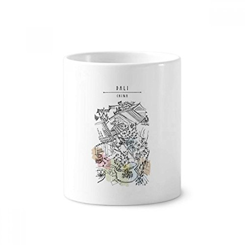Mug céramique Dali Park blanc 350 ml avec motif maisons de Chine à dents
