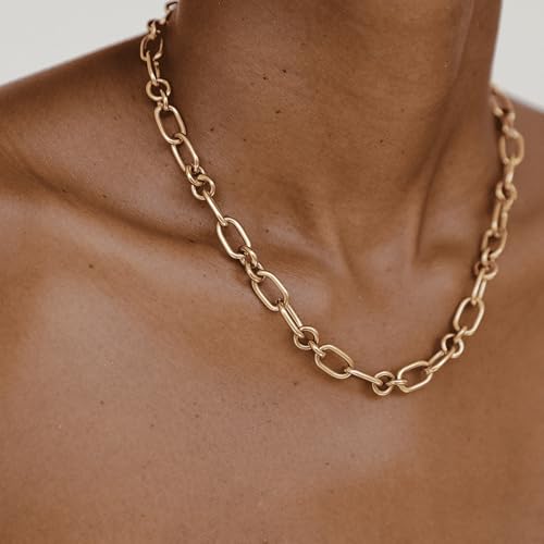 Hey Harper Gold Paperclip Chain Necklace For Women Trendy - Monica Necklace 14K Golden PVD Coating Waterproof & Sweatproof Non Tarnish Jewelry Chain Necklaces by Hey Harper - Used condition - Image 5