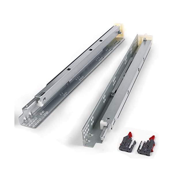 Knobonly 1 Pair 18" Soft Close Drawer Slides, Zinc Plated Under Mount