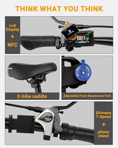 Image of Luckeep Folding Electric Bike for Adults 1500W Peak Motor, 28MPH 60 Miles,720WH Battery 20 inch x 4.0 inch Fat Tire Folding Ebikes for Adults NFC /Anti-Theft /Hydraulic Brakes E-Bbike Commuter Men