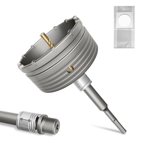 METOTY Concrete Hole Saw 5-1/8", Masonry Hole Saw 130mm with 220mm SDS Plus Quick-Release Auto-Lock System Shanktool-Free Replacement for Concrete Brick Cement Stone Wall Drilling Home Improvement by METOTY - Used condition - US$33.01