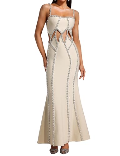 BELLA BARNETT Elegant White Mermaid Cocktail Dress Sophisticated Spaghetti Strap Formal