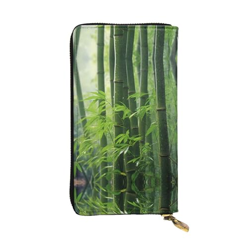 Cartera de piel con diseño de hojas de bambú y tacto exclusivo premium