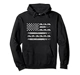 Snowmobile Sledding Winter Snow - US Flag Snowmobiling Pullover Hoodie