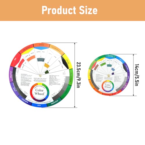 DIYJEP 4 Stück Farbmischrad für Künstler, Color Wheel Farbe Diagramme Matching Tool, Farbe Mischen Lernen Pocket Guide, Farbkreis Karten Kunst Klasse Lehrmittel für Malerei Design Makeup Nagel