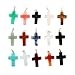 Assorted Cross Shape Healing Chakra Beads Crystal Rock Stone Quartz Pendants for Necklace Jewelry Making(30pcs)