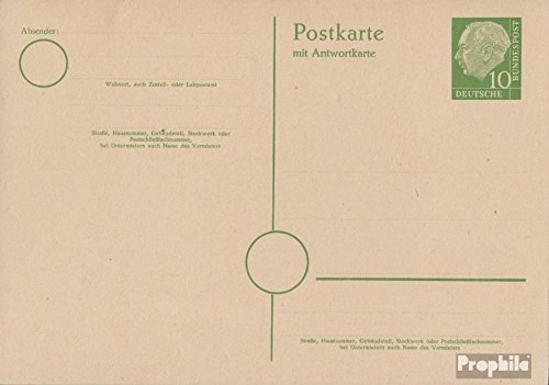 Carte postale RFA P21 document postal de collection 1954 Heuss I vierge