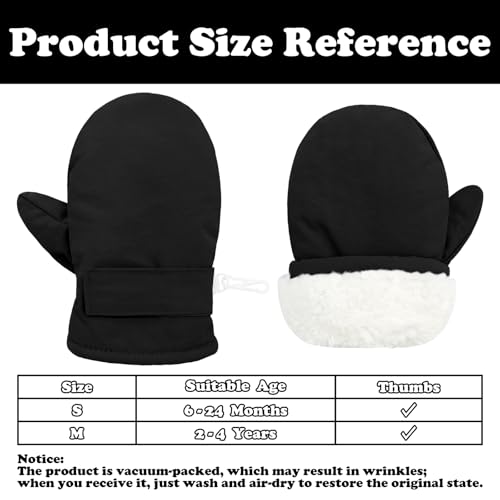 Image of Sarfel 2 Pairs Toddler Gloves Waterproof Toddler Winter Mittens for Kids Snow Gloves Warm Baby Winter Mittens for Boys Girls, Navy & Black, 2-5T