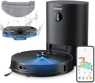 Laresar Robot Vacuum Cleaner with Mop,3500Pa Robotic Vacuum with 3.5L Self Emptying Station,Works with Alexa,Editable Map,Lidar Navigation,3 In 1,Robot Hoover for Pet Hair,Smart App Control(L6 Pro)