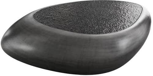 Table-de-Salon Sagana Argent 120x80 cm avec Verre en Relief Gris Table Basse