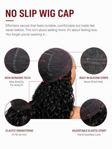 Image of Beauty Forever 7x5 Bye Bye Slip Glueless Lace Wig Human Hair Ash Blonde Highlight 14 Inch Feathered Layered Bob Wig Pre-Cut HD Lace Wear and Go Pre-Plucked Natural Hairline