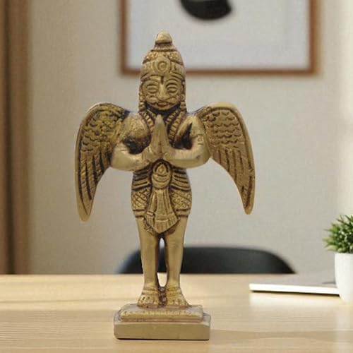 Estatua de Garuda de Latón Artesanal 3.25 pulg miniatura 1