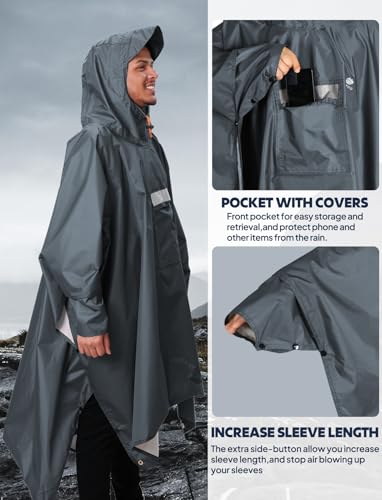 Regenjacke Unisex Anyoo Wasserdichter Regenponcho für Outdoor-Aktivitäten