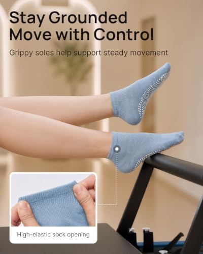 YOTTOY Pilates Grip Socks Women 6 Pairs, Non-Slip Ankle Yoga Socks — view 4