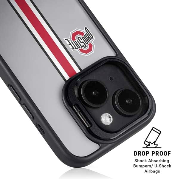 Skinit Kickstand Phone Case Compatible with iPhone 15 - Officially Licensed Ohio State University Buckeyes Design