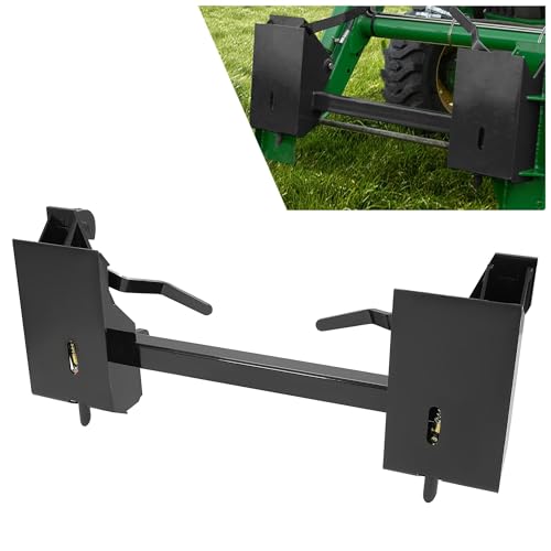 KUAFU 4000Lbs Universal Quick Attach Skid Steer Adapter Bucket Latch Compatible with Global John Deere Loaders Skid Steer Attachment Conversion Adapter Plate Steel Powder Coated Black