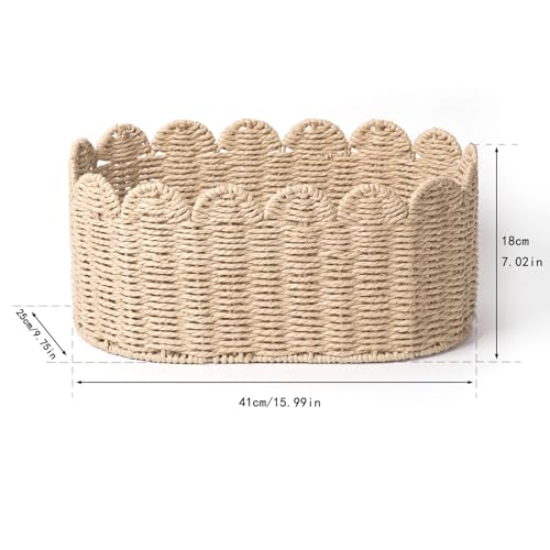 Panier de rangement tissé en corde 35x20x15cm bac organiseur ouvert