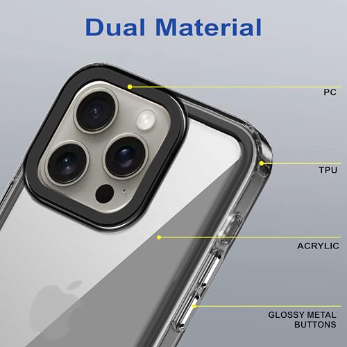 Image of amazon basics Back Case Cover for iPhone 16 Pro Max | Compatible for iPhone 16 Pro Max Back Cover | Case Cover with Camera Protection | (TPU + PC | Translucent Black)