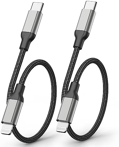 2Pack MFi Certified 6inch USB-C to Lightning Cable for iPhone 14/13/12 iPad