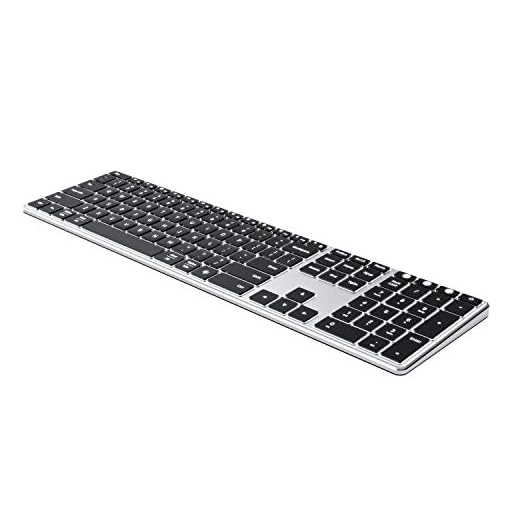 Backlit Bluetooth Keyboard, Jelly Comb Multi Device Ultra Slim Rechargeable Keyboard Wireless Illuminated Keyboard Switch to 3 Devices for iPad, iPhone, iOS, Mac OS, Windows, Android K62B-3 (Silver)
