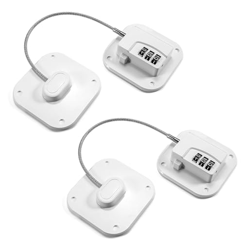 2pcs Digital Password Fridge Lock for Children Safety Refrigerator Door Locks, hild Adhesive Safety Window Lock Kids Adults Security Cabinet Locks for Freezer Cupboard, rawer, ridge Door White