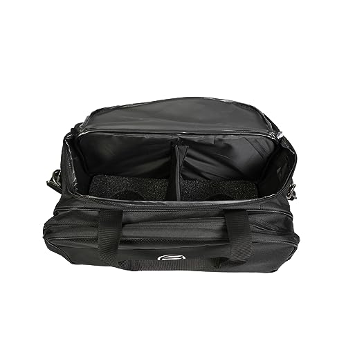ELITE Deluxe 2 Ball Plus Double Tote Bowling Bag with Shoe Storage Pocket (Black, Deluxe - Holds Shoes)