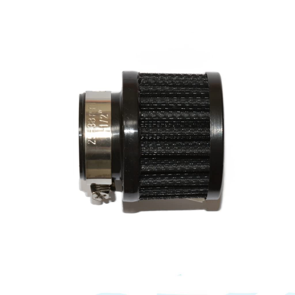Filtro de admisión de aire de 25 mm de diámetro de entrada de aire, cono de admisión de aire, piezas de filtro universal con abrazadera ajustable (negro)