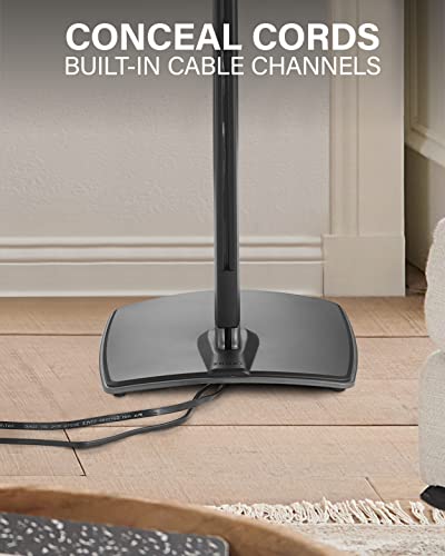 Sanus Adjustable Height Wireless Speaker Stands Designed For Sonos One, One Sl, And Play:1 - Tool-Free Adjustment Up To 16" And Built-In Cable Management - Black / Pair #TOP3