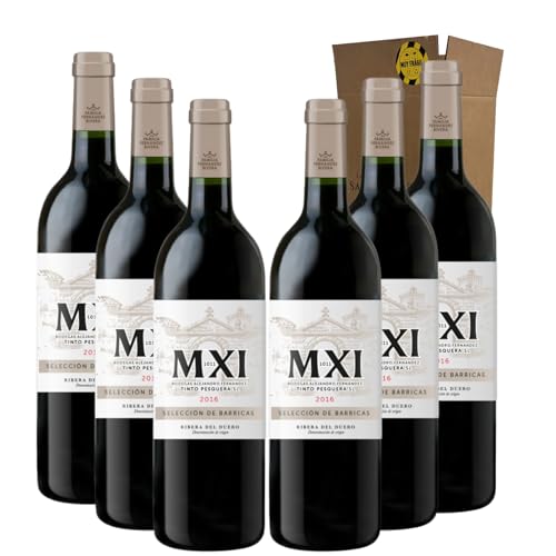 Pesquera MXI - Ideal para Maridar con Carne y Comida Mediterránea - Pack 6 Botellas 75cl