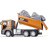 OANMYJJO Kids Dump Truck Metal DieCast Construction Trucks,Pull Back Dump Truck Toy with Lights and Sounds,Metal Cab Dump Truck Kids Construction Toys,Toy Dump Trucks for Boys Age 4-7