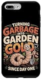 "Turning Garbage Into Garden Gold Since Day One" - Earthworm gift for earthworm farmers, worm composters and earthworm enthusiasts. Two-part protective case made from a premium scratch-resistant polycarbonate shell and shock absorbent TPU liner prote...