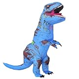 MASTAOUTDOOR Dinosaur Costume for Adult, Infltable T-rex Costume for Adult, Halloween Party Cosplay Costume Outfit (blue)