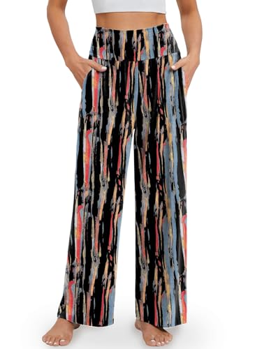 Image of Gracyoga Wide Leg Yoga Pants for Women Casual Loose Cozy Sweatpants High Waisted Lounge Pajama Flowy Pants With Pockets