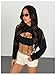 SweatyRocks Women's Casual Solid Cut Out Front Long Sleeve Pullover Crop Top Sweatshirt Solid Black S