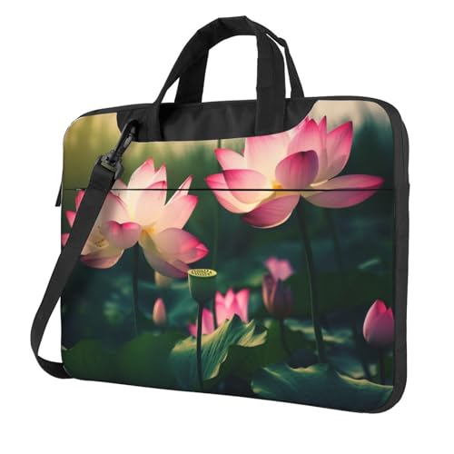 Sac pour ordinateur portable à fleurs de lotus idéal pour l'école et le bureau