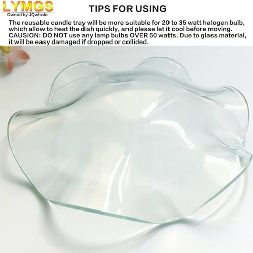 LYMGS 4.5\" Replacement Flounces Oil Warmer Dish, 115mm Ruffle Edge Wax Melt Warmer Liner Glass Dish, Candle Warmer Bowl Plate Wax Tray for Scented Wax Aroma Therapy Lamp, 1 Pack