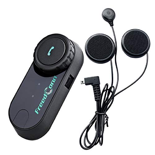 FreedConn T-COMVB Motorcycle Intercom, Universal Helmet Communication System up to 3 Riders, Waterproof Motorcycle Bluetooth Headset with 800m Range for Snowmobile Off-Road (1Unit)