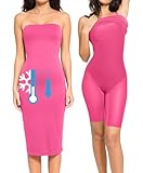 Popilush Bachelorette Dress Maxi Shapewear Dress Long Dresses Built-in Bra Strapless Bodycon Tube Wedding Guest Summer Pink