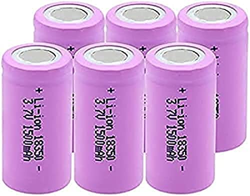 SCUHCVHH 3.7V 1500Mah 18350 Li-ion Rechar Ba 10A Continuous Discharge Power Supply Ba for Headlight Camera Toy,6 Pieces