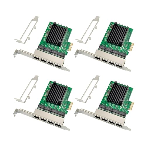 Carte réseau Gigabit à 4 ports RJ-45 avec interface PCI-E X1 haut débit