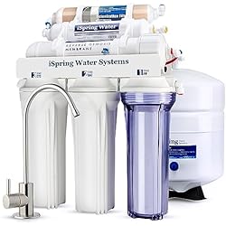 Equipo Suavizador De Agua iSpring RCC7D Sistema RO/DI, Sistema de Filtración de Agua por Osmosis Inversa y Desionización de 6 Etapas, Sistema de Agua RO/DI de 75 GPD para Acuario y Suavizador de Agua con DI Filtro de Agua