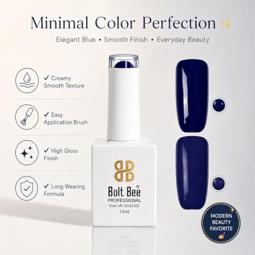 Image of Bolt Bee Dark Blue Color Gel Nail Polish Soak Off UV Gel 15ML DIY at Home Manicure Salon Nail Art