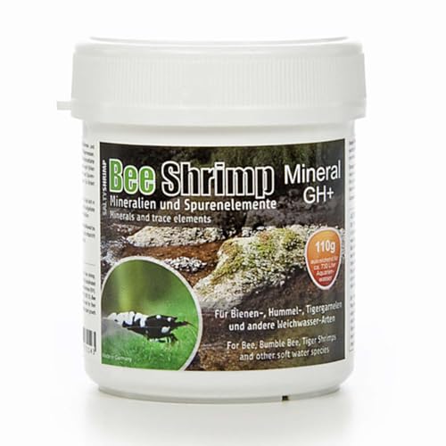 SaltyShrimp Bee Shrimp Mineral GH+ | 110g – Mineralsalz, speziell für Bienen-, Hummel- und Tigergarnelen entwickelt. Anhebung der Gesamthärte des Wassers