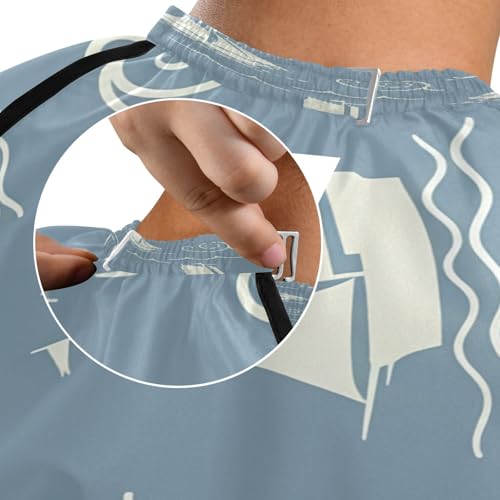 Capa impermeable para cortar cabello Qilmy azul 65" x 55" miniatura 7