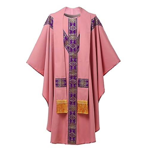 CAMDOM Túnica de vestidura de Iglesia de Sacerdote católico, Rosa...