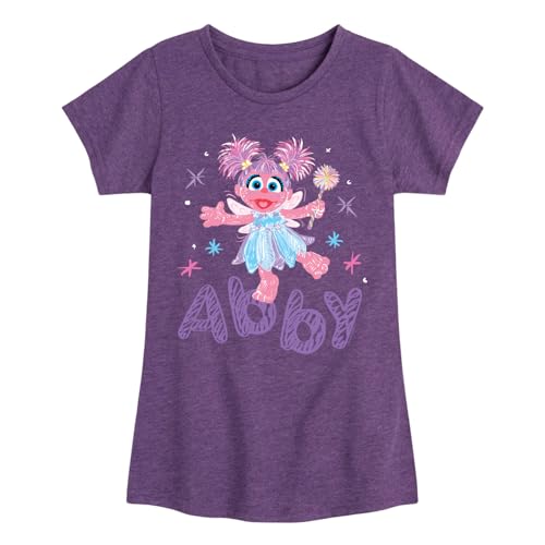 Sesame Street - Scribble Abby Cadabby - Girls Fitted Short Sleeve Graphic T-Shirt